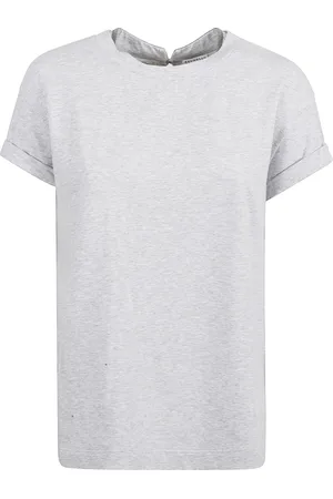 Brunello Cucinelli Koszulki, Kobieta, Szary, M, Krótki Rękaw T-shirt i Polo