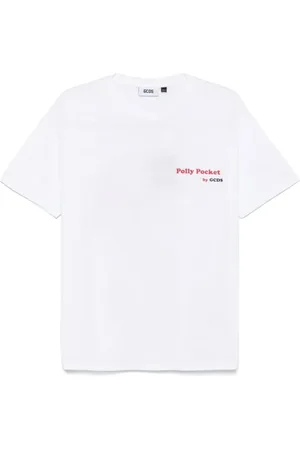GCDS Koszulki, Kobieta, Biały, M, Pizza Oversize T-shirt z Graficznym Nadrukiem
