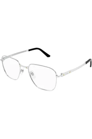 Cartier Akcesoria, unisex, Szary, L, Okulary Optyczne z Tytanu w Srebrnym Kolorze