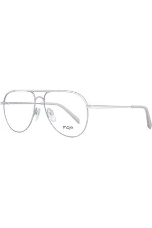 Maje Akcesoria, Kobieta, Szary, ONE SIZE, Srebrne Okulary Optyczne Aviator dla Kobiet