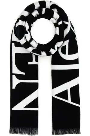 Alexander McQueen Akcesoria, Mężczyzna, Czarny, ONE SIZE, Czarny bawełniany szalik i foulard