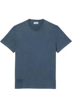Lacoste Koszulki, Mężczyzna, Niebieski, L, Minimalistyczny Klasyczny T-shirt z Logo Krokodyla