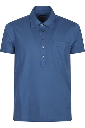Tom Ford Koszulki, Mężczyzna, Niebieski, L, Klasyczny Polo Shirt