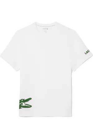 Lacoste Koszulki, Mężczyzna, Biały, S, Bawełna, Bawełniany t-shirt z krótkim rękawem i logo