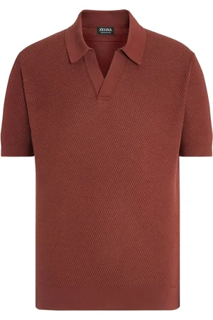 Ermenegildo Zegna Koszulki, Mężczyzna, brązowy, L, Brązowy Polo Klasyczny Styl