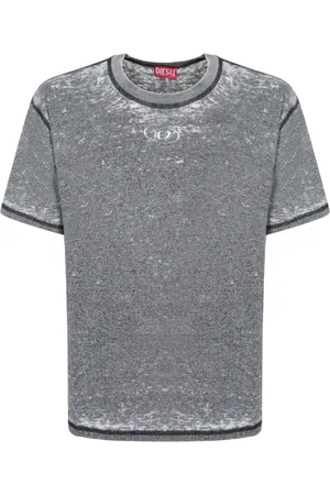 Diesel Koszulki, Mężczyzna, Szary, L, Melanżowy T-shirt z krótkim rękawem