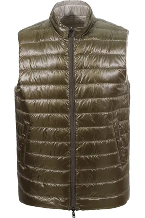 HERNO Kurtki, Mężczyzna, Zielony, XL, Nylon, Zielony Kamizelka Reversible z Ultralekkiego Nylonu