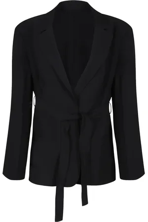 Calvin Klein Kurtki, Kobieta, Czarny, 2XS, Strukturalny Blezer z Paskiem