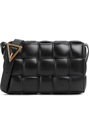 Bottega Veneta Torebki, Kobieta, Czarny, ONE SIZE, Czarna Torba na Ramię Pikowana Kaseta
