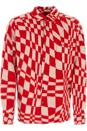 Ermenegildo Zegna Koszule, Mężczyzna, Czerwony, L, Kaszmir, Koszula z kaszmiru z haftem