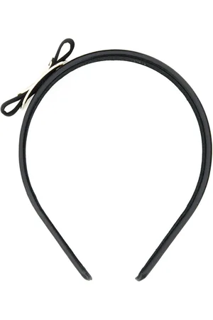 Salvatore Ferragamo Akcesoria, Kobieta, Czarny, ONE SIZE, Czarny Skórzany Opaska Do Włosów Akcesoria