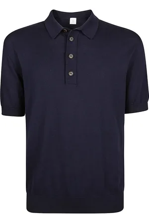 ELEVENTY Koszulki, Mężczyzna, Niebieski, 2XL, Kaszmir, Polo z Bawełny i Kaszmiru