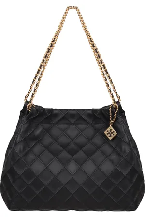 Tory Burch Torebki, Kobieta, Czarny, ONE SIZE, Miękka torba na ramię Fleming