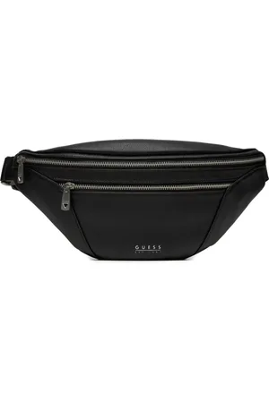Guess Torebki, Mężczyzna, Czarny, ONE SIZE, Czarna skórzana nerka - Mestre