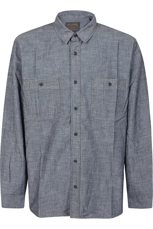 Filson Koszule, Mężczyzna, Niebieski, L, Indigo Chambray Koszula z guzikami