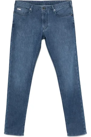 Emporio Armani Jeansy, Mężczyzna, Niebieski, W33, Jeansyy J06, Mieszanka Bawełny z Elastanem, 5 Kieszeni