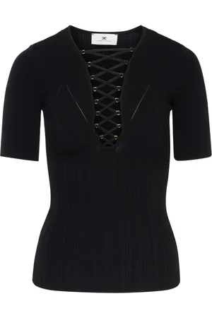 Elisabetta Franchi Koszulki, Kobieta, Czarny, S, Czarny Sweter