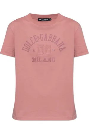 Dolce & Gabbana Koszulki, Kobieta, Różowy, S, T-shirt z logo