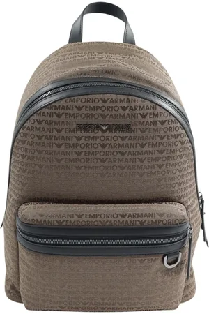 Emporio Armani Torebki, Mężczyzna, brązowy, ONE SIZE, Bawełna, Ciemnobrązowe torby z monogramem