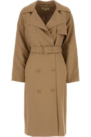 Michael Kors Płaszcze, Kobieta, brązowy, S, Stylowy Płaszcz Trench w Kolorze Camel
