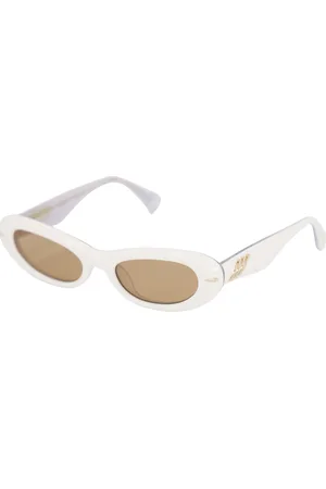 Le Specs Akcesoria, unisex, Biały, M, Okrągłe okulary przeciwsłoneczne w kolorze kości słoniowej