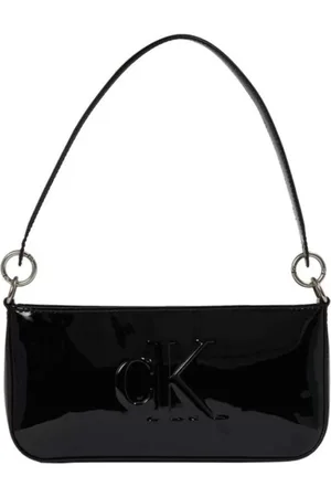 Calvin Klein Torebki, Kobieta, Czarny, ONE SIZE, Lśniąca Torba na Ramię - Czarna