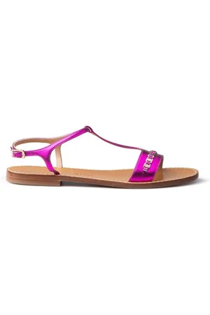Salvatore Ferragamo Buty, Kobieta, Fioletowy, 37 EU, Fioletowa Skórzana Elegancka Sandał
