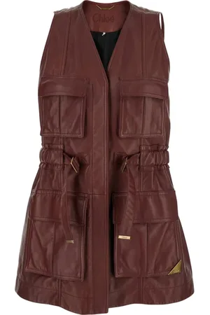 Chloé Kurtki, Kobieta, Czerwony, S, Kurtki Bordeaux Gilet Look 23