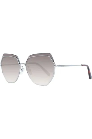 Bally Akcesoria, Kobieta, Szary, ONE SIZE, Srebrne Okulary Przeciwsoneczne Damskie Trapezowe Wielokolorowe Soczewki
