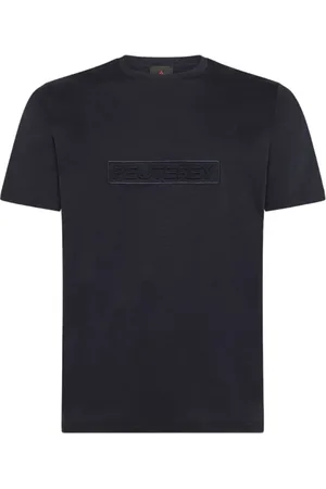Peuterey Koszulki, Mężczyzna, Niebieski, M, Bawełna, Niebieski T-shirt z Logo Relief