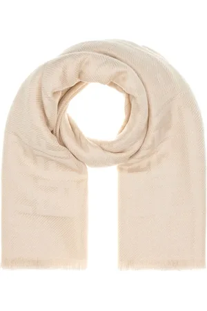 Fendi Akcesoria, Kobieta, Beżowy, ONE SIZE, Wełna, Szal Jacquard