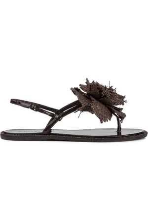 LE SILLA Buty, Kobieta, brązowy, 38 1/2 EU, Brązowe Sandały z Rafii i Kryształami