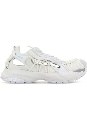 VERSACE Buty, Mężczyzna, Biały, 41 EU, Białe Skórzane Sneakersy
