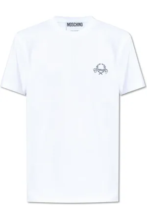 Moschino Koszulki, Mężczyzna, Biały, S, T-shirt z wyszytym logo