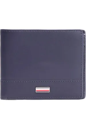 Tommy Hilfiger Akcesoria, Mężczyzna, Niebieski, ONE SIZE, Skóra, Niebieski Portfel Skórzany