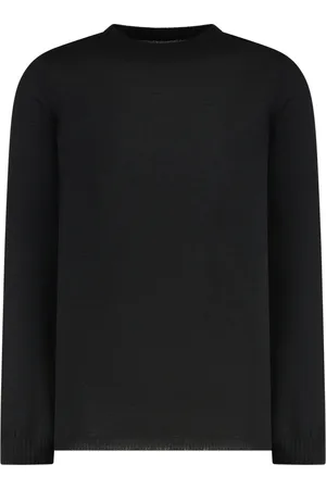 Rick Owens Swetry, Mężczyzna, Czarny, M, Żakardowy Sweter z wełny