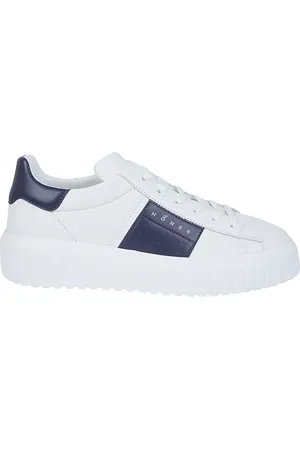 Hogan Buty, Mężczyzna, Biały, 44 EU, Skóra, Sneakersy w paski ze skóry
