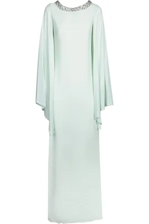 AMEN Sukienki, Kobieta, Zielony, XS, Elegancka Aqua Zielona Sukienka Kaftan