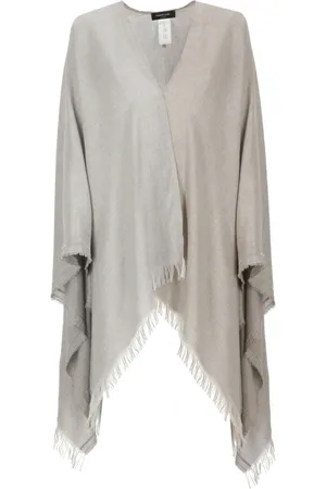 Fabiana Filippi Kurtki, Kobieta, Szary, ONE SIZE, Szary Wiskoza Cape z Wstawkami Lurex