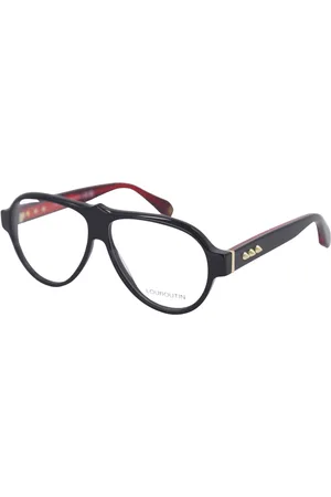 Christian Louboutin Akcesoria, unisex, Czarny, L, Okulary Aviator w Błyszczącej Czarnej