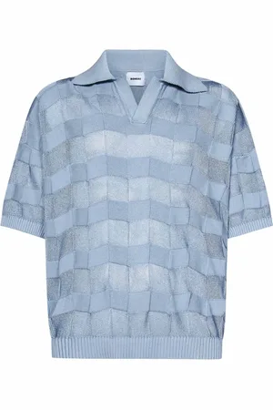BONSAI Koszulki, Mężczyzna, Niebieski, L, Rayon, Niebieskie T-shirty i Pola w Paski