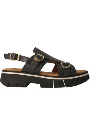 Calce Buty, Kobieta, Czarny, 37 EU, Czarne skórzane sandały damskie