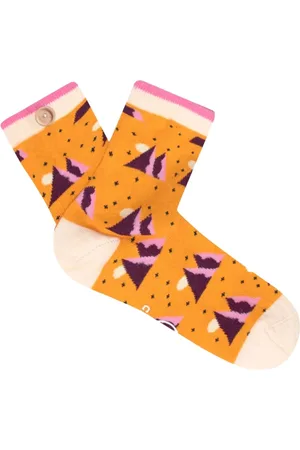 Cabaia Bielizna, unisex, Pomarańczowy, ONE SIZE, Bawełna, Kolorowe Skarpetki z Wzorem - Bezszwowe Wykończenie