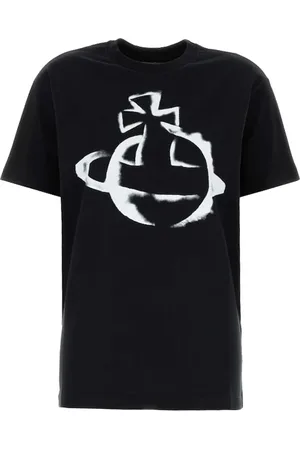 Vivienne Westwood Koszulki, Kobieta, Czarny, L, Czarna Klasyczna Koszulka Stencil Orb