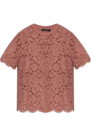 Dolce & Gabbana Bluzki, Kobieta, Różowy, S, Koronkowy top