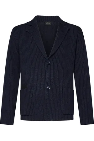 BRIONI Kurtki, Mężczyzna, Niebieski, L, Niebieska Bawełniana Kurtka Regular Fit