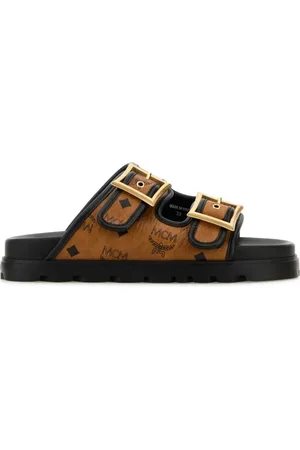 MCM Buty, Kobieta, brązowy, 36 EU, Drukowane Kapcie z Kanwy