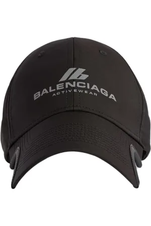 Balenciaga Akcesoria, Mężczyzna, Czarny, M, Len, Czarna Logo Haft Activewear Czapka