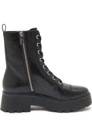 Michael Kors Buty, Kobieta, Czarny, 39 1/2 EU, Skóra, Vintage Effect Anfibio Bootie Skóra Czarna