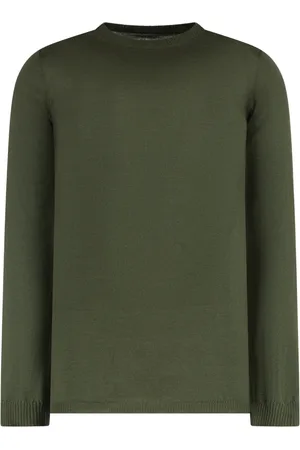 Rick Owens Swetry, Mężczyzna, Zielony, S, Żakardowy Sweter z wełny
